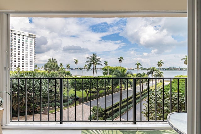 balcony with a water view