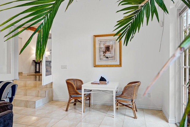 dining room featuring light tile patterned floors