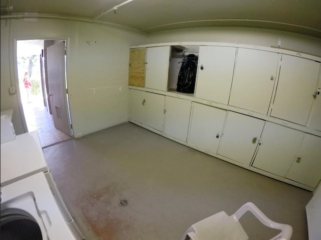 interior space featuring white cabinets