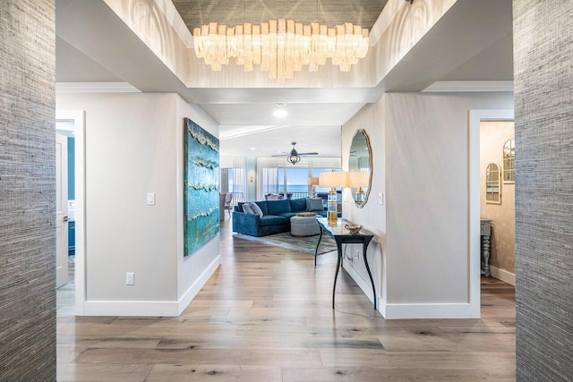 hallway featuring light wood-type flooring