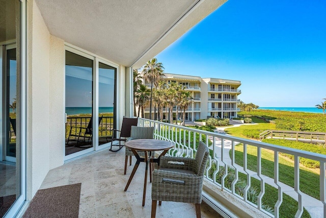 balcony with a water view