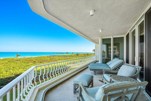 balcony with a water view