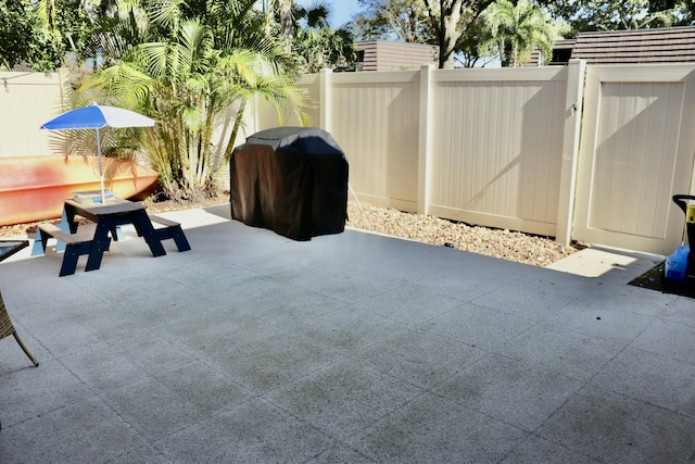 view of patio featuring grilling area