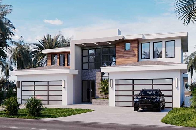 contemporary house with a garage