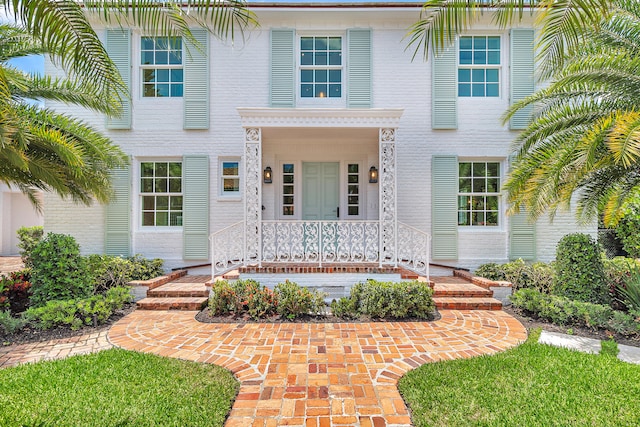 view of front of property with a porch