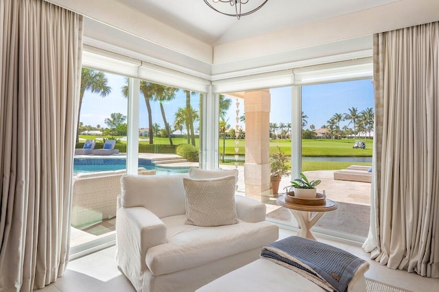 sitting room featuring a wealth of natural light