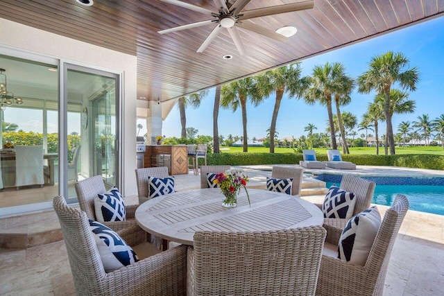 view of patio / terrace with ceiling fan