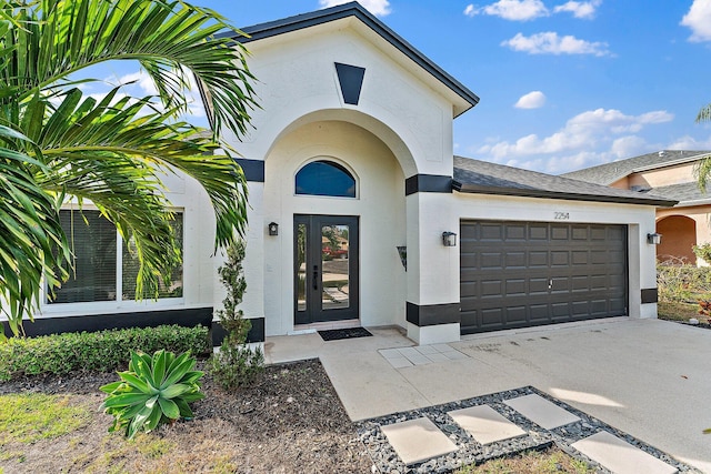 property entrance featuring a garage