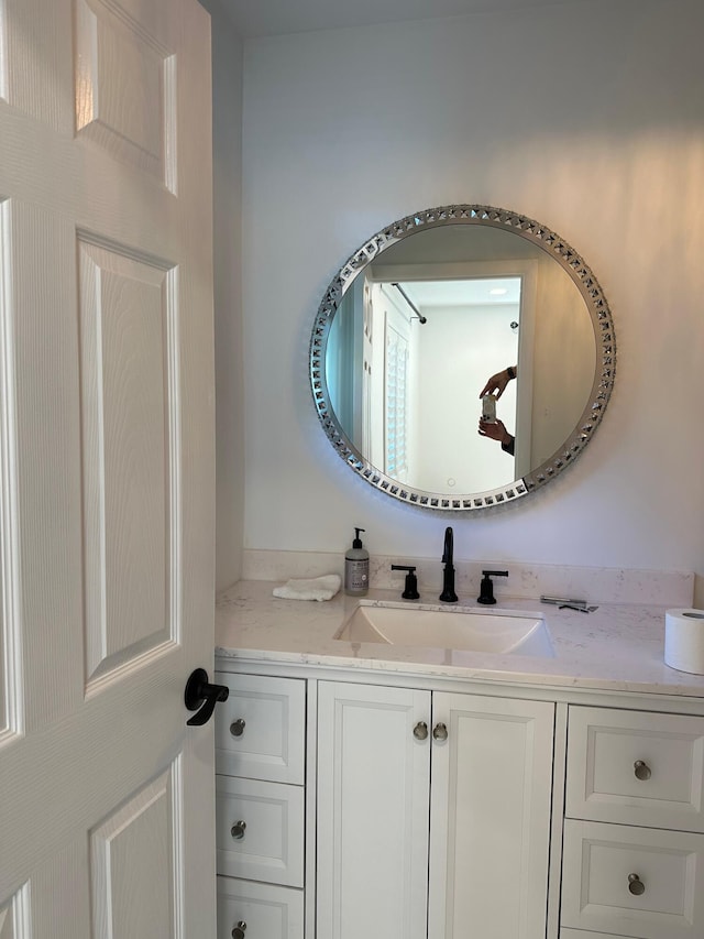 bathroom with oversized vanity