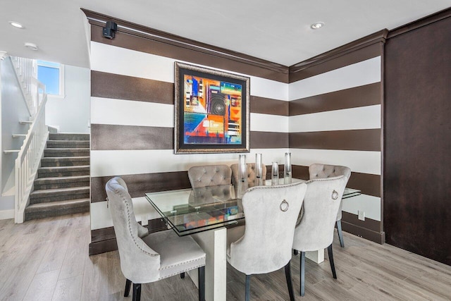 dining room with light hardwood / wood-style flooring