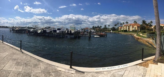 exterior space with a boat dock