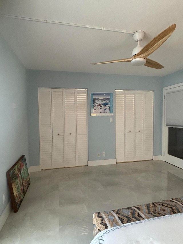 bedroom featuring ceiling fan