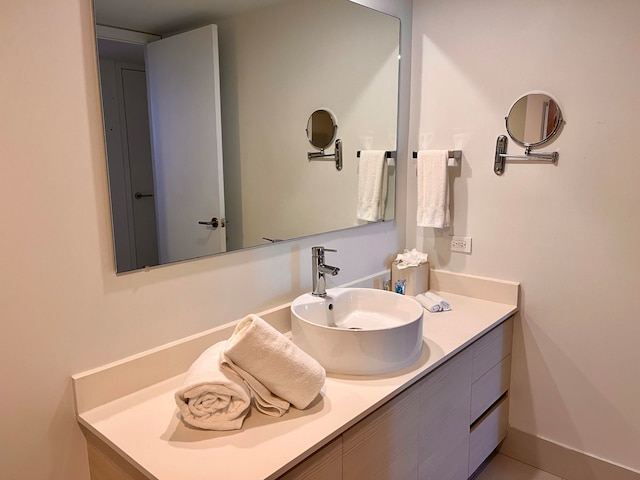 bathroom with oversized vanity