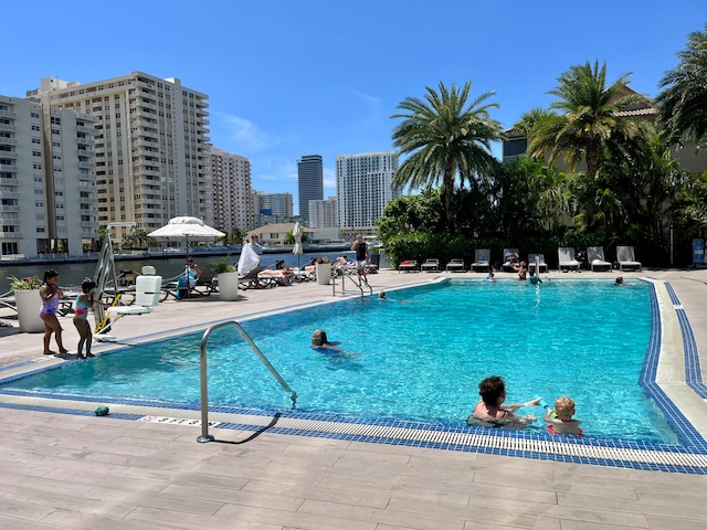 view of pool with a patio