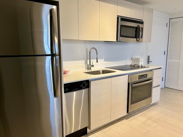 kitchen with appliances with stainless steel finishes and sink