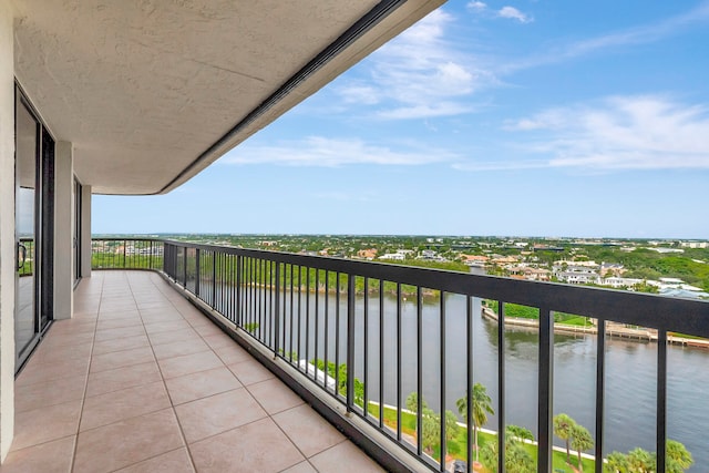 balcony with a water view