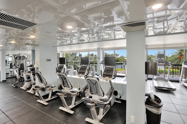 exercise room featuring a healthy amount of sunlight