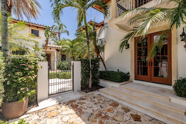 exterior space featuring french doors