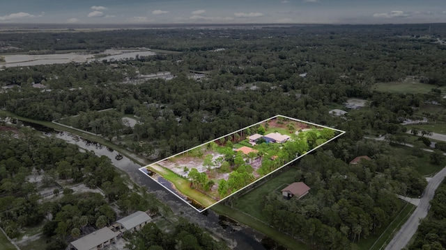 2559 Palm Deer Dr, Loxahatchee, FL 33470 - aerial view of property and surrounding area with a forest and property boundaries highlighted