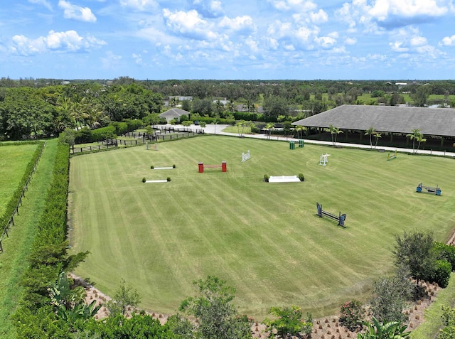 aerial view featuring a rural view