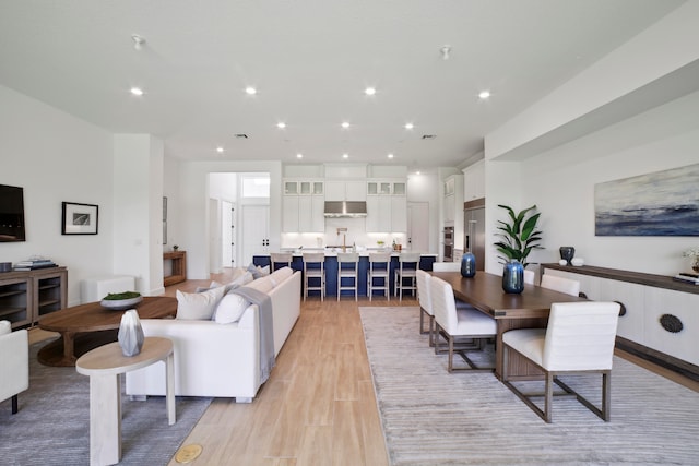 living room featuring light hardwood / wood-style floors