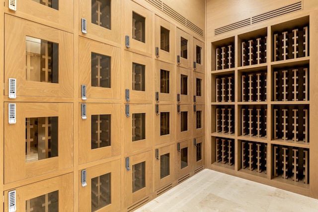 view of wine cellar