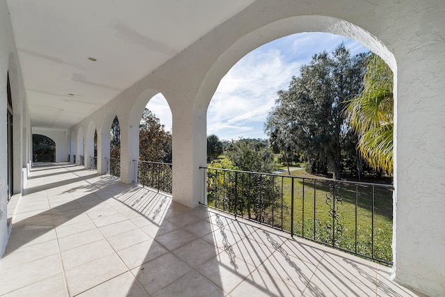 view of terrace with a balcony