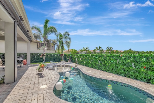 view of pool featuring a patio area