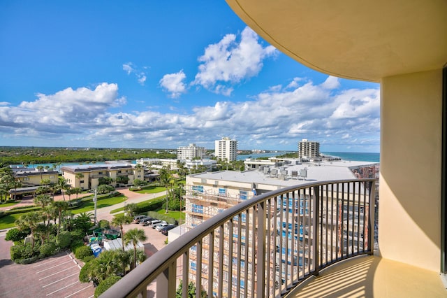 balcony with a water view