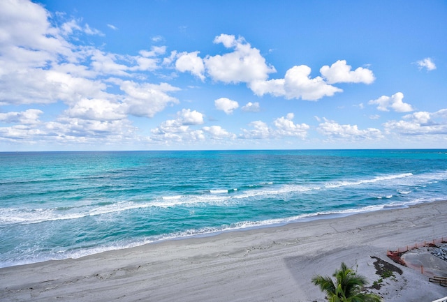 property view of water featuring a view of the beach