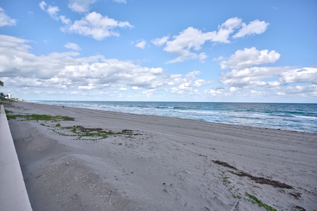 property view of water with a beach view