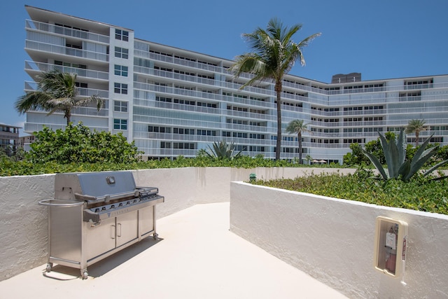 view of patio with a balcony