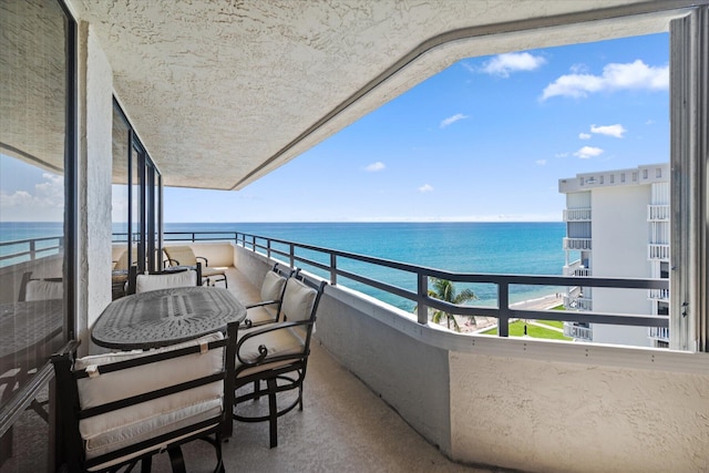 balcony with a water view