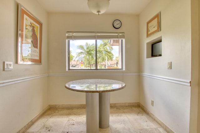 view of unfurnished dining area