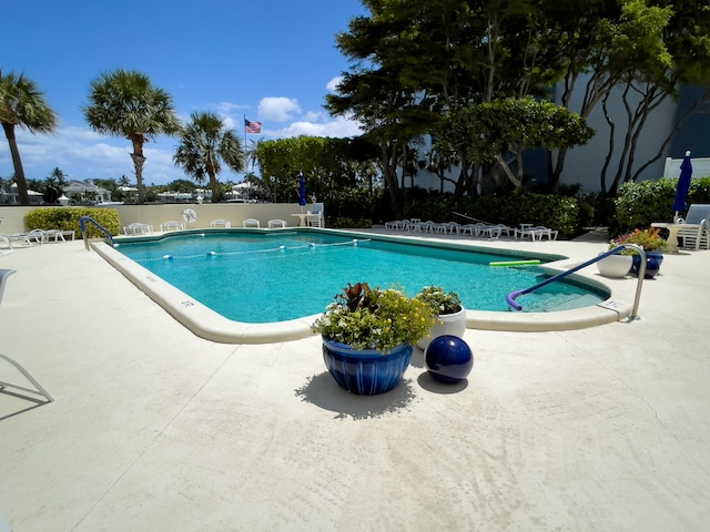 view of pool featuring a patio area