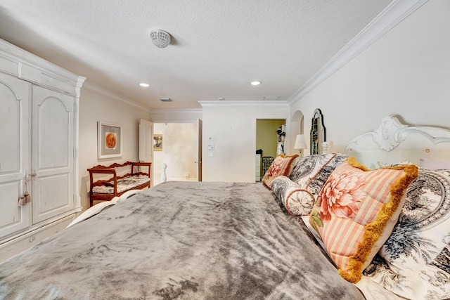 4590 Live Oak Blvd, Delray Beach, FL 33445 - bedroom featuring ornamental molding, recessed lighting, and visible vents