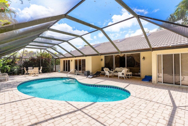 4590 Live Oak Blvd, Delray Beach, FL 33445 - pool with a lanai and a patio area