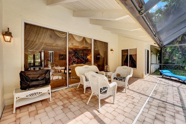 4590 Live Oak Blvd, Delray Beach, FL 33445 - view of patio / terrace with glass enclosure