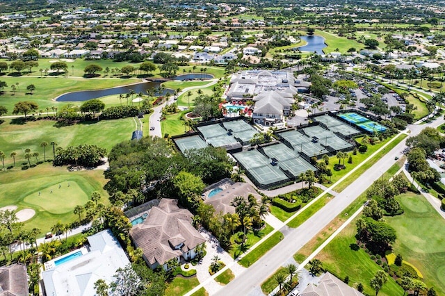4590 Live Oak Blvd, Delray Beach, FL 33445 - birds eye view of property featuring a water view, golf course view, and a residential view