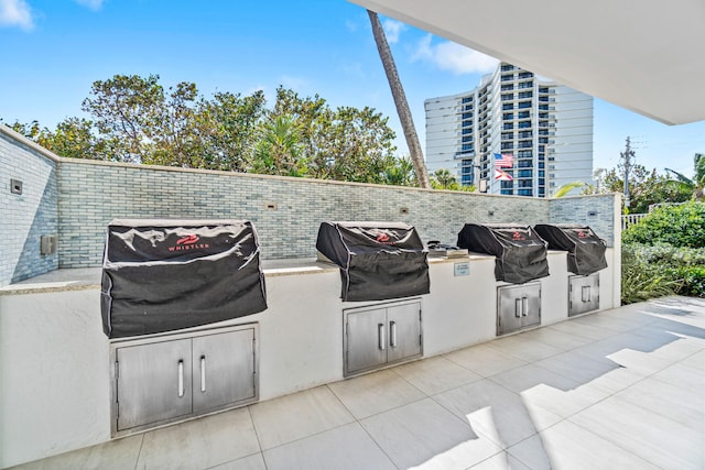 view of patio / terrace with exterior kitchen and area for grilling