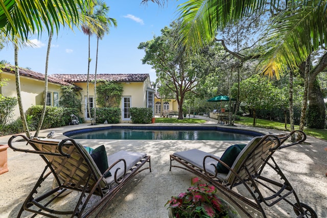 view of pool featuring a patio area