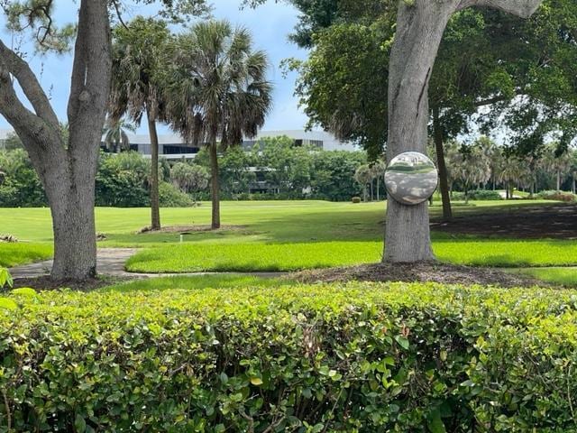 view of property's community featuring a yard