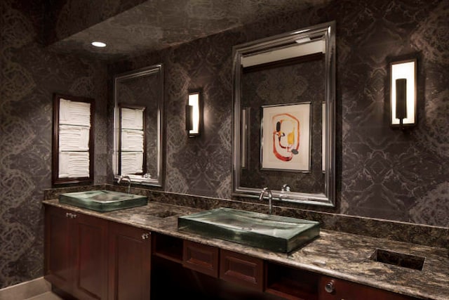 bathroom featuring double sink vanity