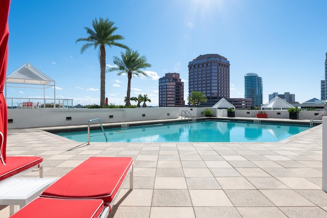 view of pool with a patio