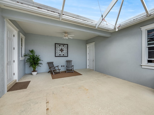 view of patio / terrace with ceiling fan