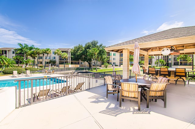 view of pool featuring a patio area