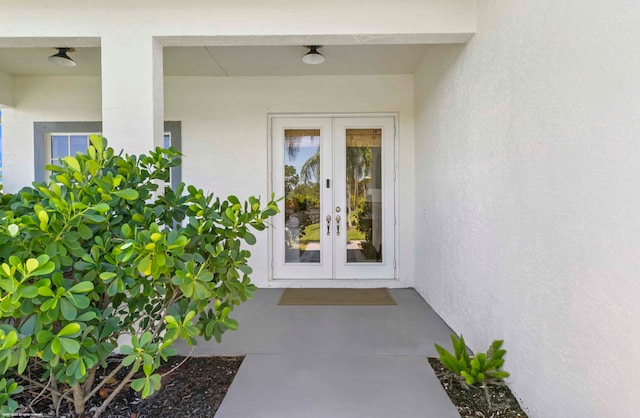 view of exterior entry with french doors