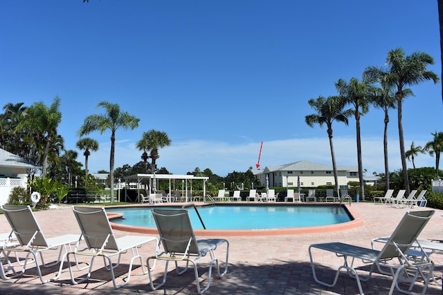 view of pool with a patio