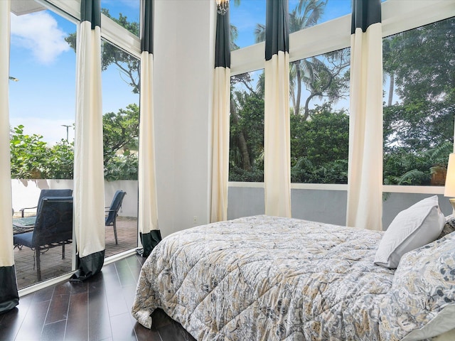 bedroom featuring dark hardwood / wood-style floors