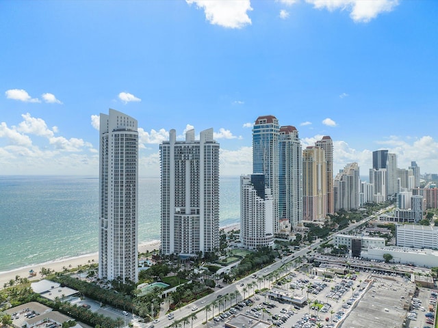 property's view of city featuring a water view